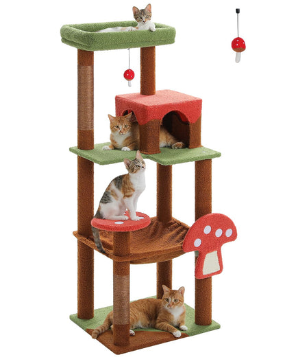MUTTROS Mushroom Cat Tree Tower with Removable Scratcher