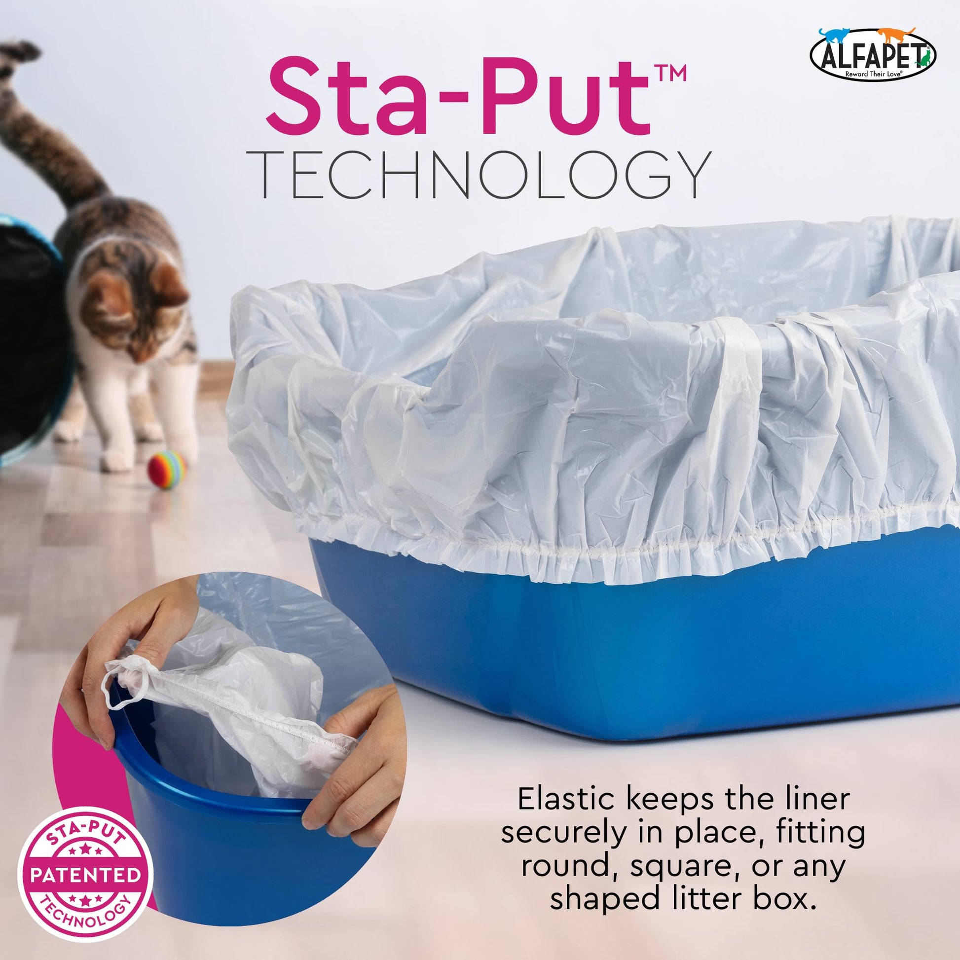 Alfapet Elastic Cat Litter Box Liners Extra Giant 30 Count Box