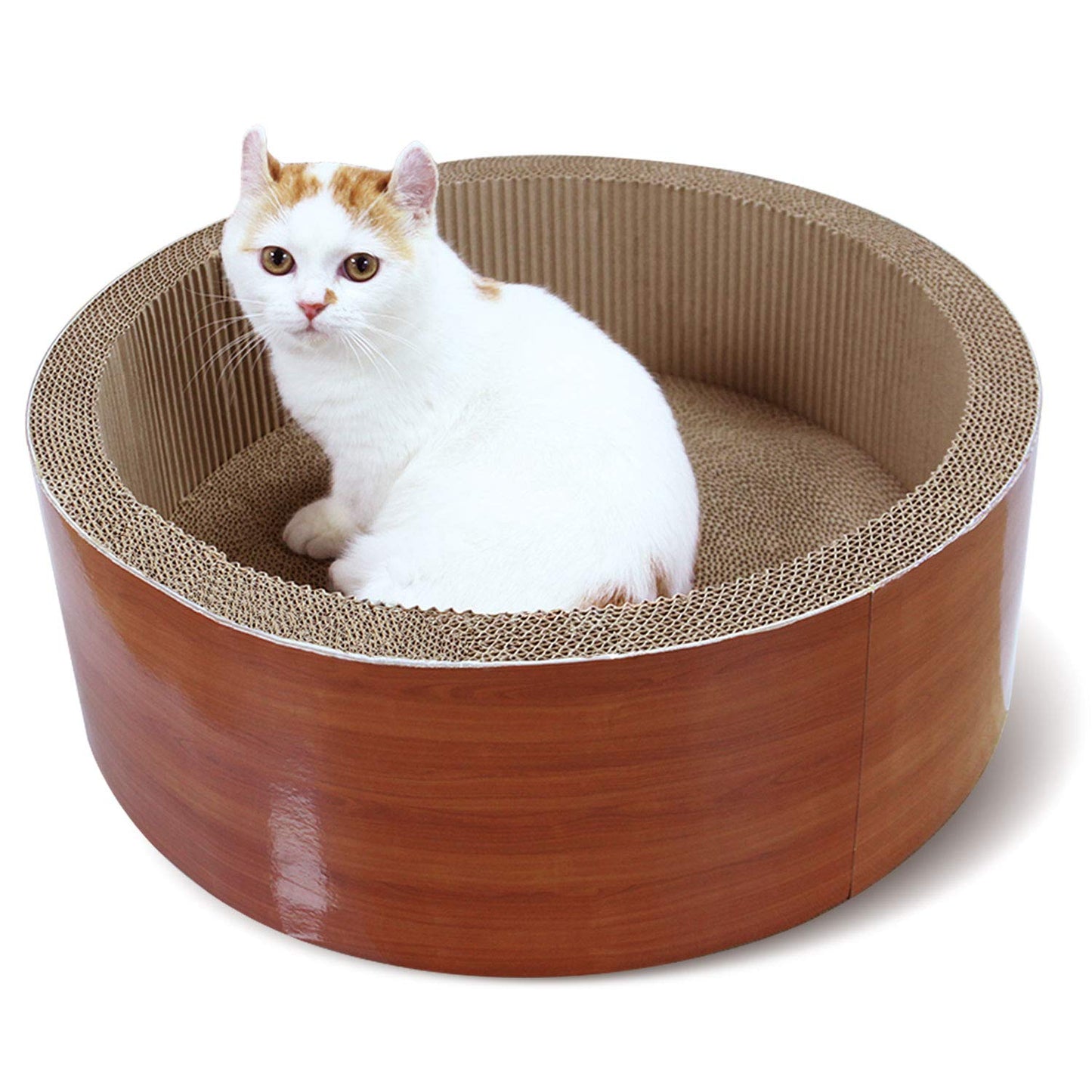 FluffyDream Cat Scratcher Post Board, Round Cat Scratching Lounge Pad