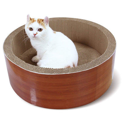 FluffyDream Cat Scratcher Post Board, Round Cat Scratching Lounge Pad