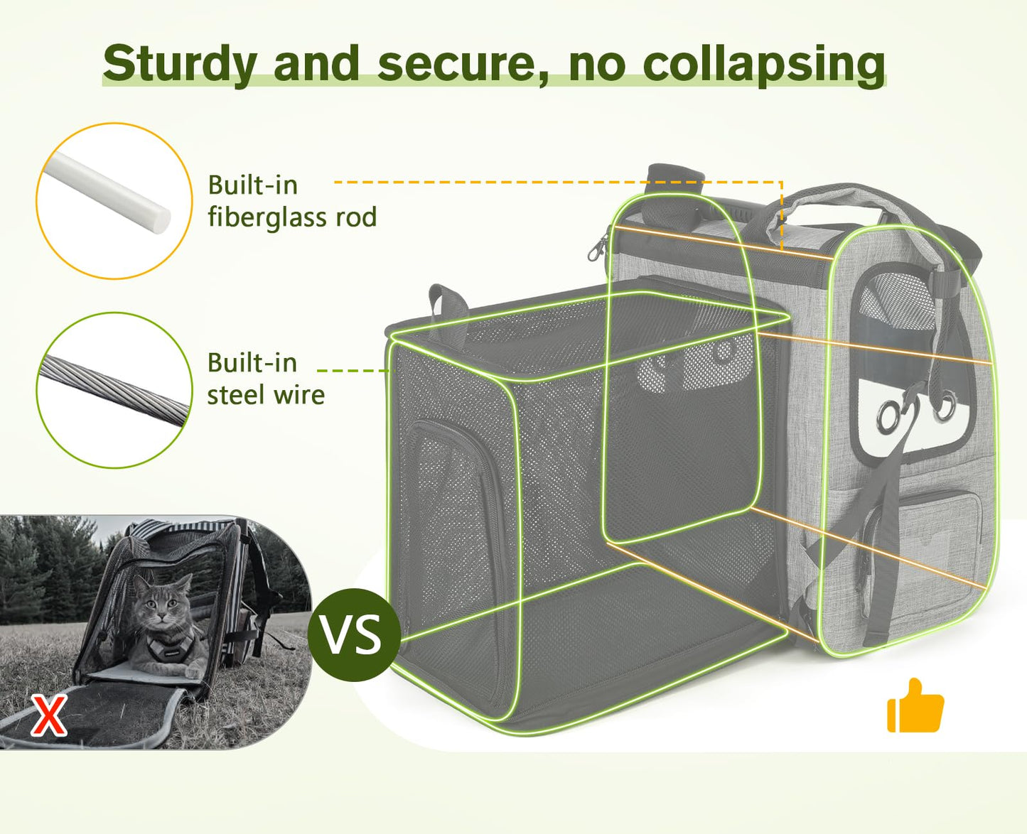 Pecute Pet Carrier Backpack, Cat Backpack Carrier, Expandable Carrier