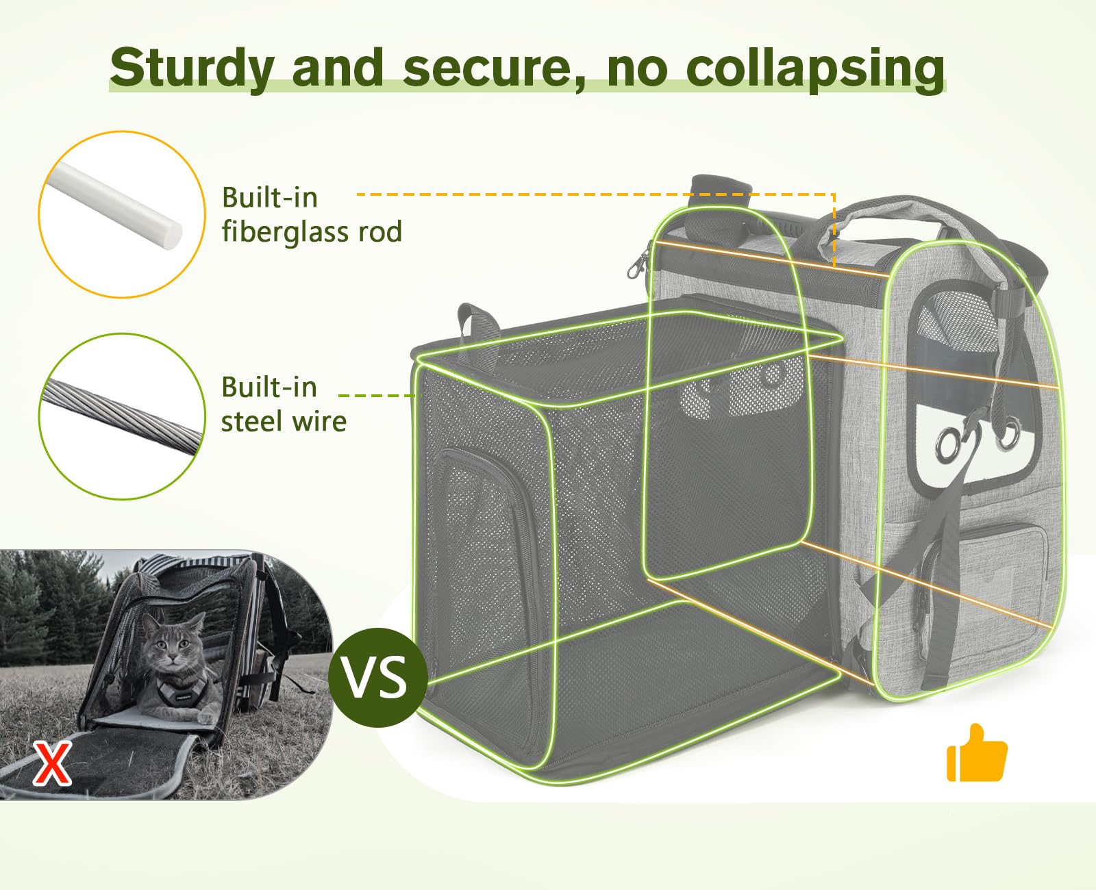 Pecute Pet Carrier Backpack, Cat Backpack Carrier, Expandable Carrier