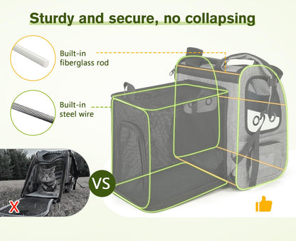 Pecute Pet Carrier Backpack, Cat Backpack Carrier, Expandable Carrier