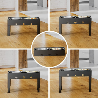 LAKIPETN Elevated Dog Bowls with Mat, Raised Dog Food Bowl Stand Mat