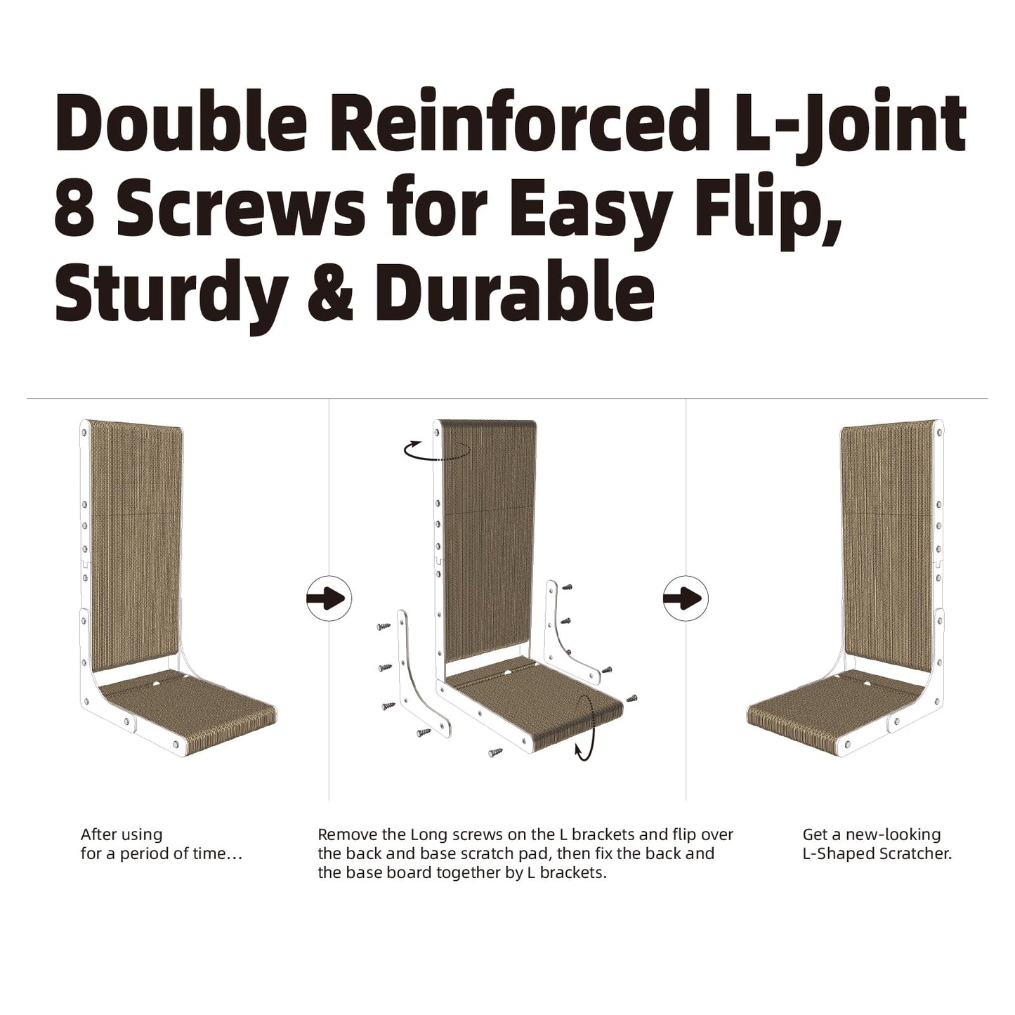Markarbarka Reinforced Cat Scratcher, L-Shaped Wall Mount Pad