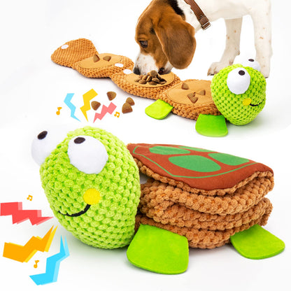lilfrd Dog Puzzle Toys Enrichment Squeaky Crinkle Snuffle Treat Plush