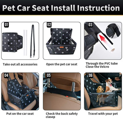 SWIHELP Dog Car Seat Puppy Portable Pet Booster Car Seat with Seat