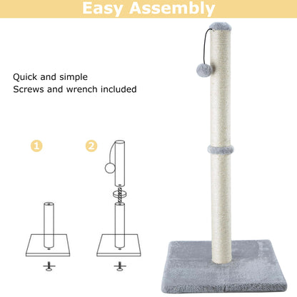 Dimaka 34" Tall Cat Scratching Post for Large Cats and Scratcher