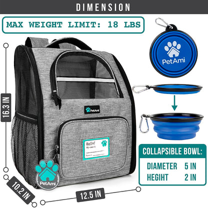 PetAmi Dog Backpack Carrier for Small Large Cat, Pet, Puppy Bag