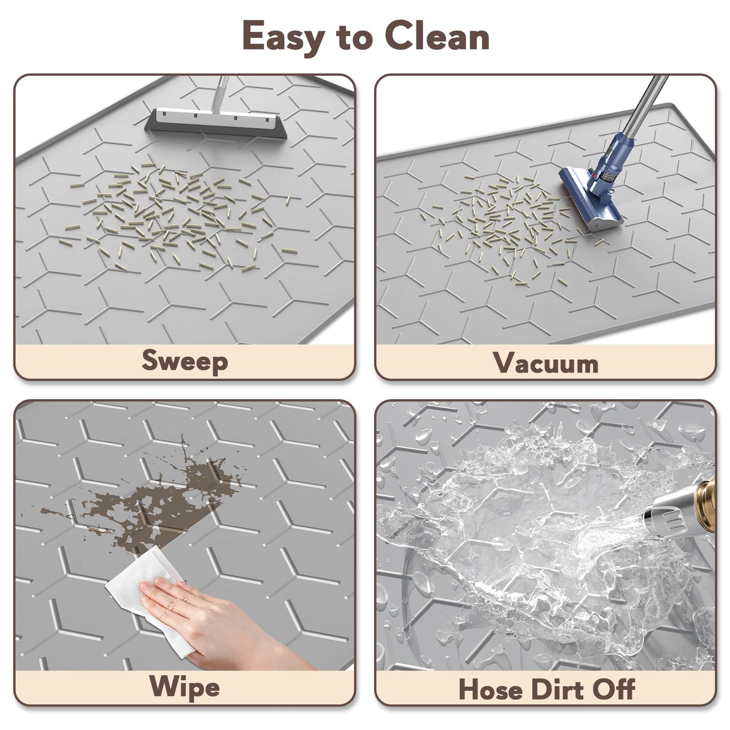 Garoopion Cat Litter Box Mat, Large 40" X 28" Litter Trapping Mat