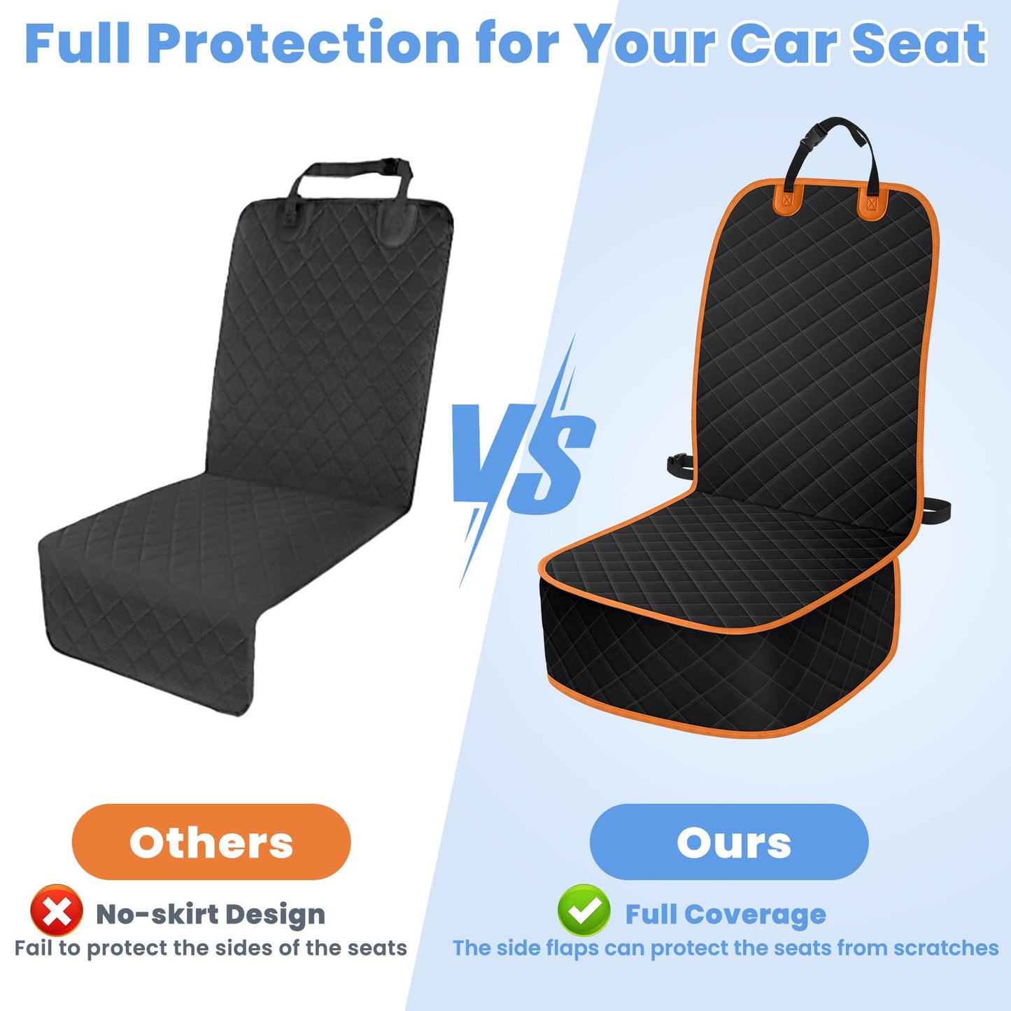 ELONGRIVER Dog Car Seat Covers, Waterproof Front Seat Cover