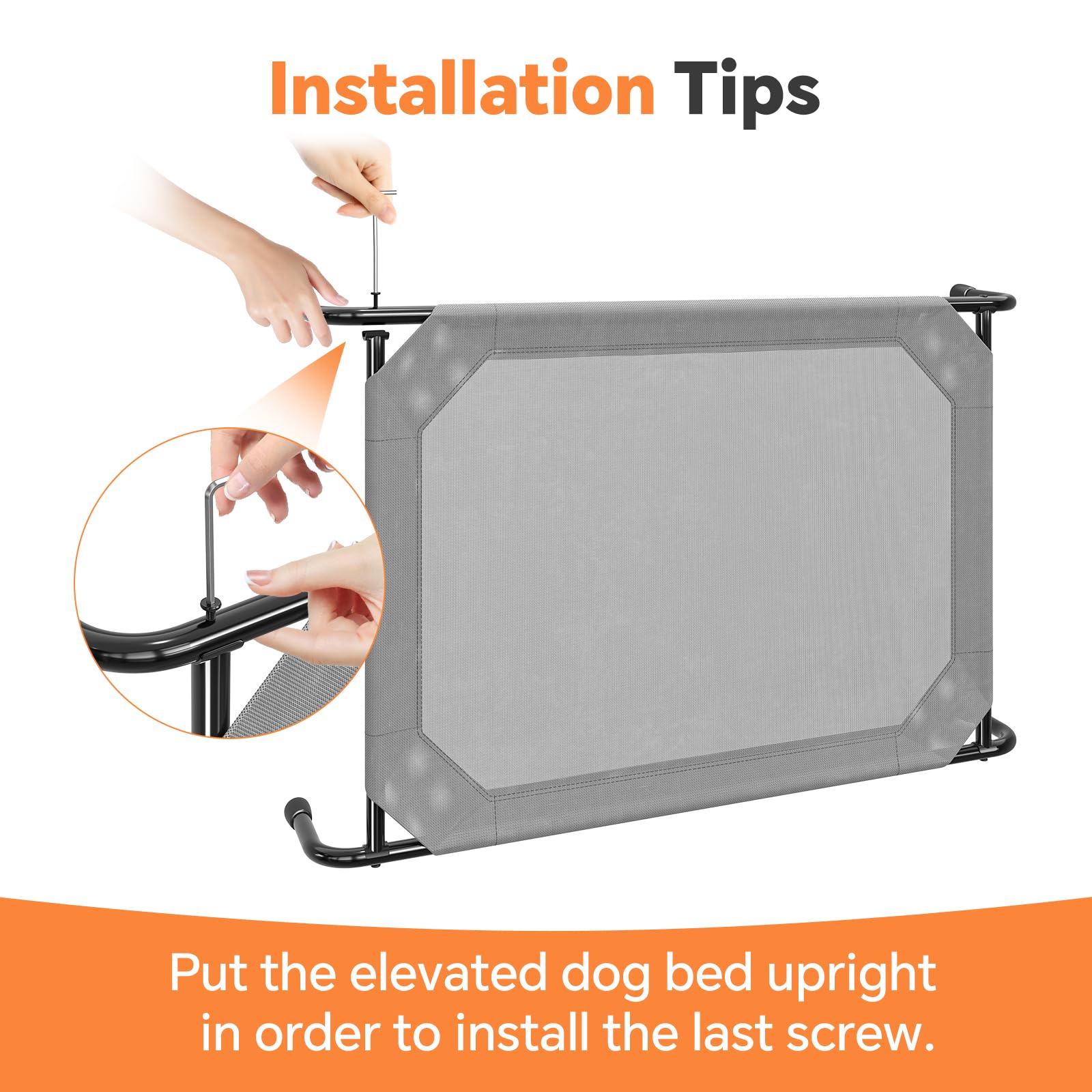 Simple Trending Raised Dog Bed for Large Dogs, Waterproof XL Dog Bed