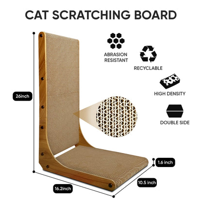 AGYM Cat Scratcher, L Shape Cat Scratching Pad for Indoor Pad
