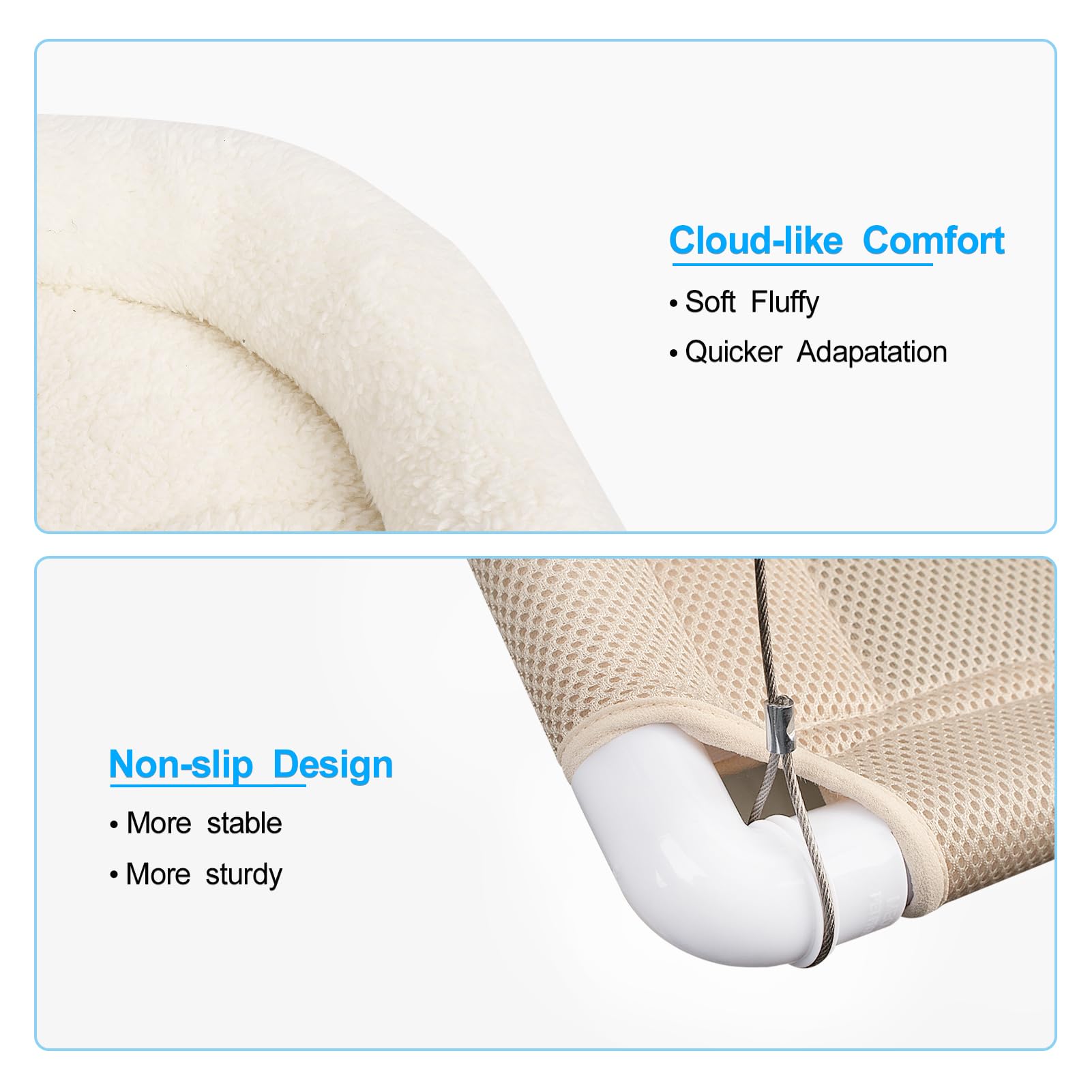 PEFUNY Fluffy Cat Window Bed for Indoor Cats Strong Suction Cup Bed