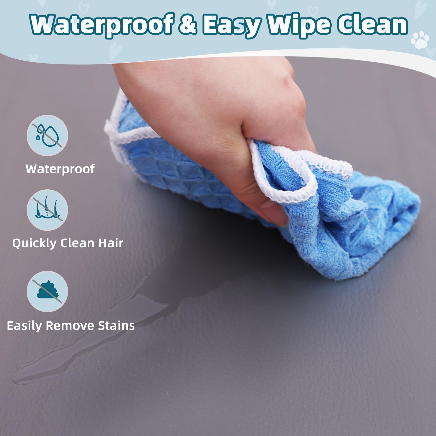 WAYIMPRESS Dog Crate Pad Mat, Waterproof Kennel Cage Mat, Outdoor Bed