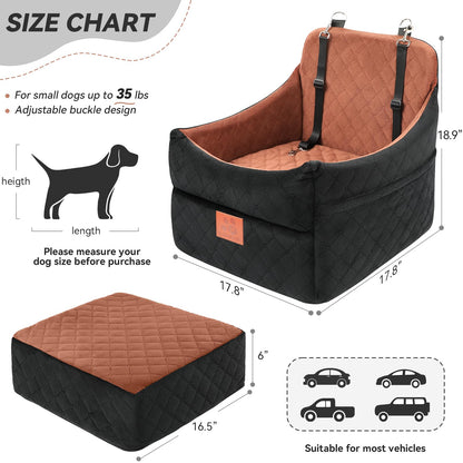GL GLENSLAVE Dog Car Seat for Small/Medium Dogs, Dog Booster Car Seat