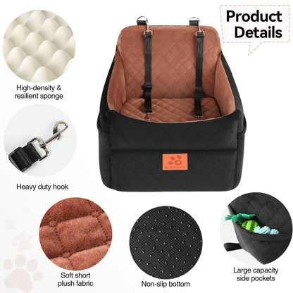 GL GLENSLAVE Dog Car Seat for Small/Medium Dogs, Dog Booster Car Seat