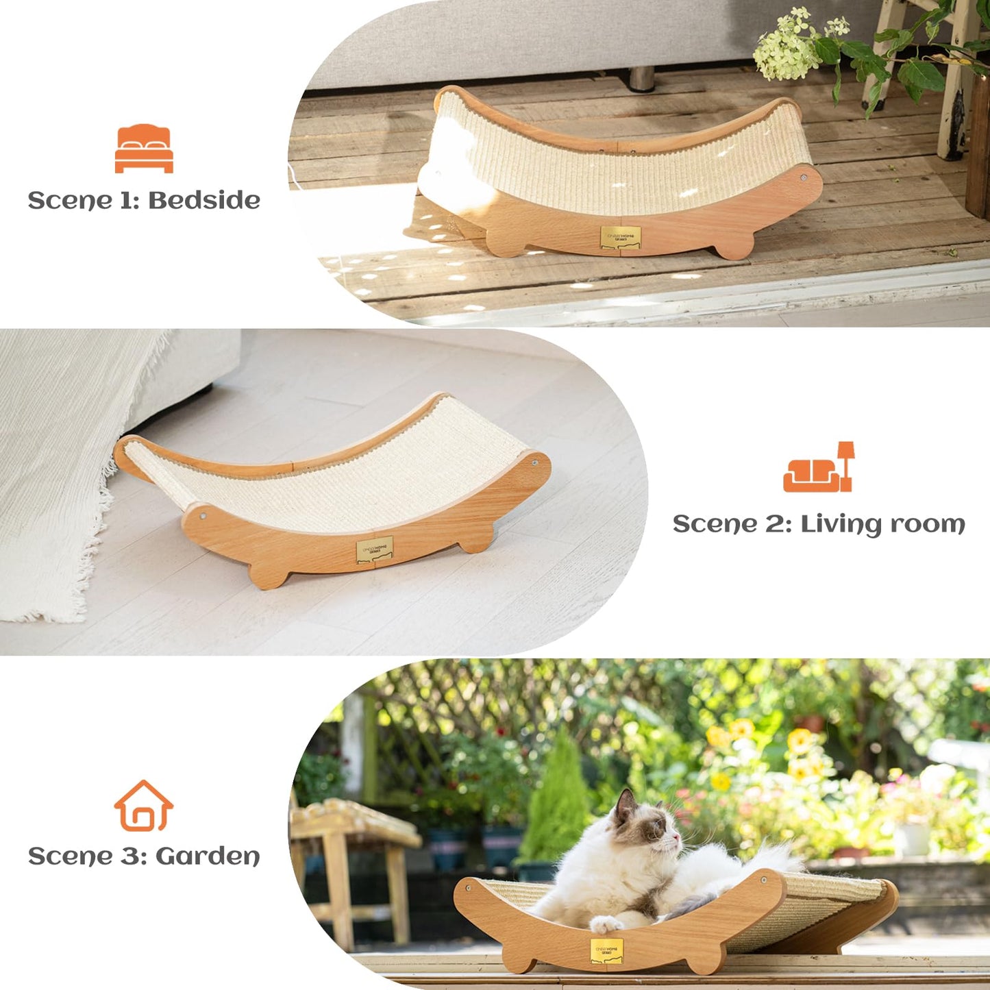 CHEERHOME PETS Sisal Cat Scratcher Bed for Indoor Cats Hammock Pad