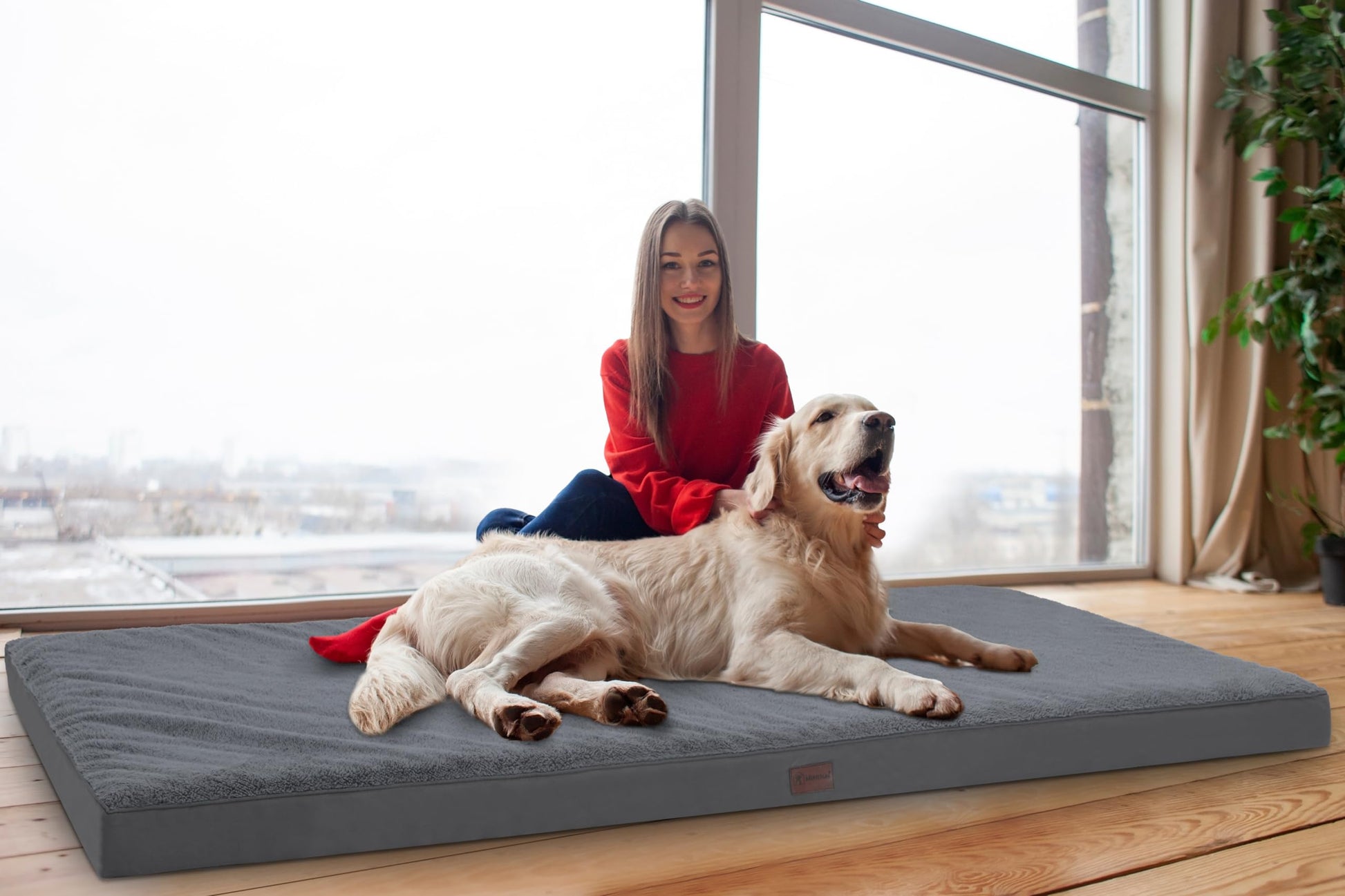 MIHIKK Waterproof Human Dog Bed Orthopedic Dog Beds for Crate