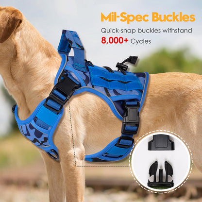 Heavy-Duty Tactical Dog Harness for Large Dogs, No Pull Harness