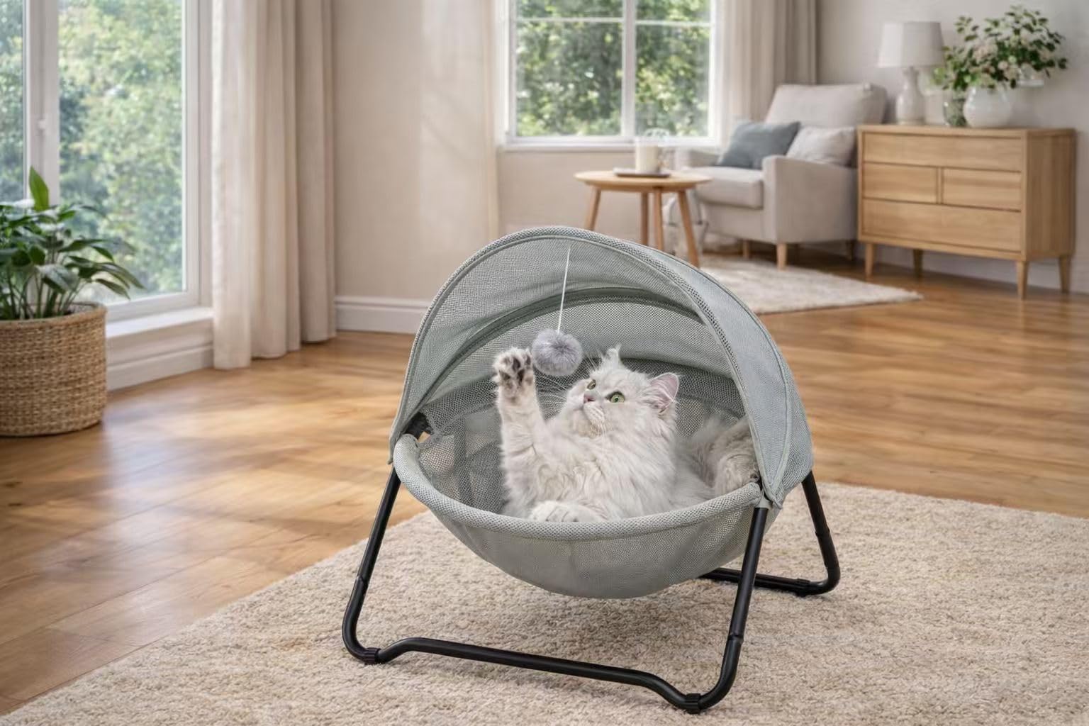 ROGSOUTH Cat Hammock Bed Elevated cat Bed, Comfortable and Toy