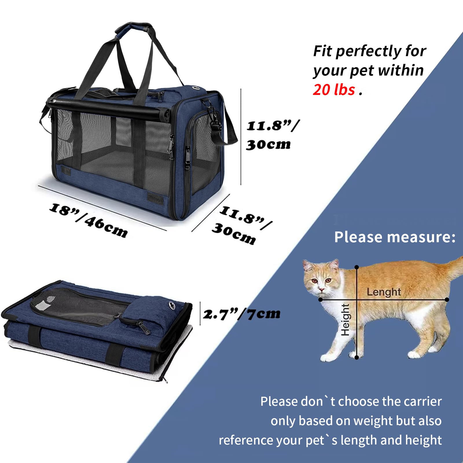 GAPZER Medium Cat Carrier Large Cat + Soft Pet Carrier