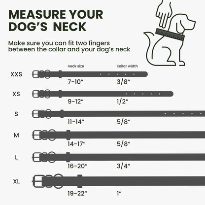 Rolled Leather Dog Collar Soft Round Collars, ID Tag Collar