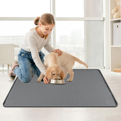 Bartuke Cat Food Mat, 40" x 28" Cat Litter Mat Extra Large Mat