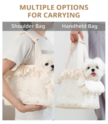 ONECUTE Dog Carrier for Small Dogs Rabbit cat with Lace Design, Bag