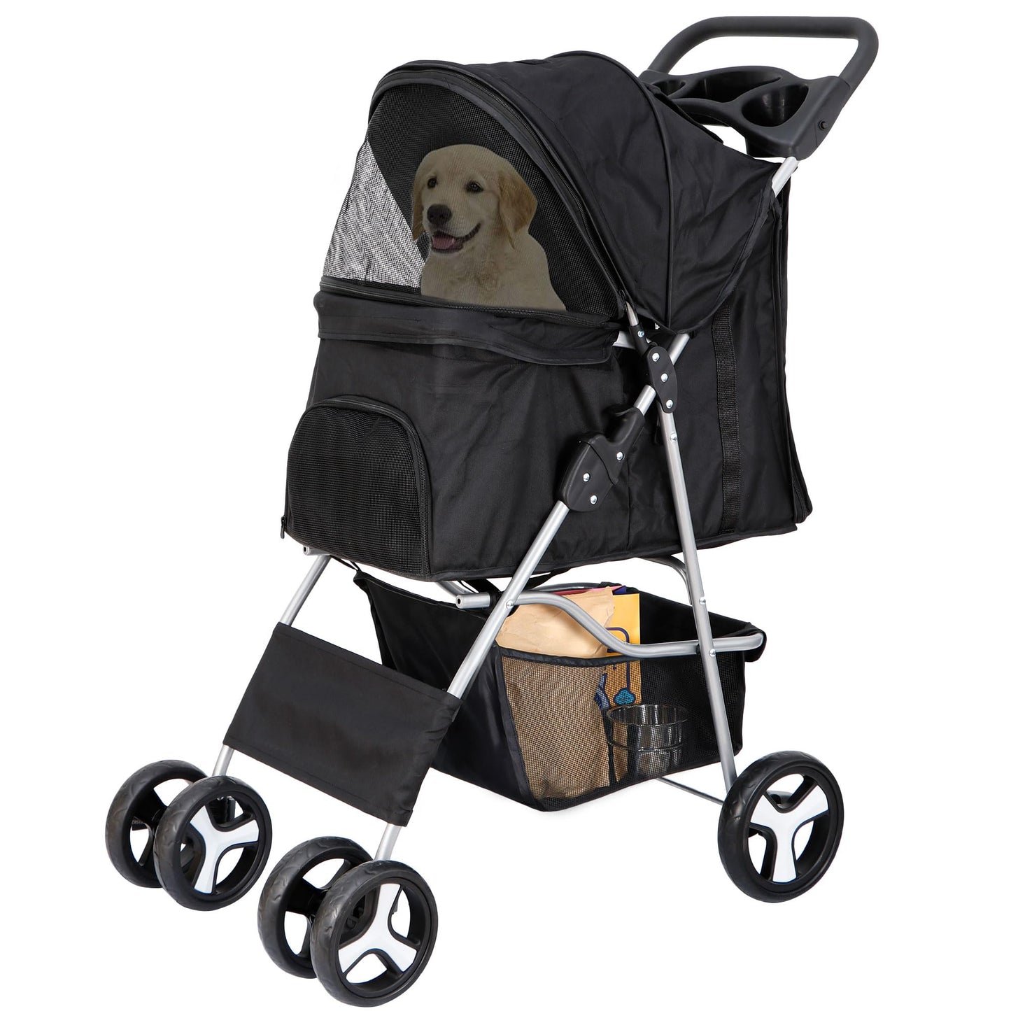 4 Wheels Pet Stroller Dog Cat Stroller