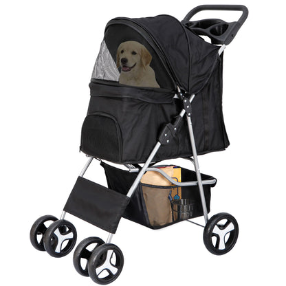4 Wheels Pet Stroller Dog Cat Stroller