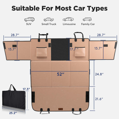 FURTIME Dog Car Seat Cover for Back Seat, Upgraded PU Leather Seat