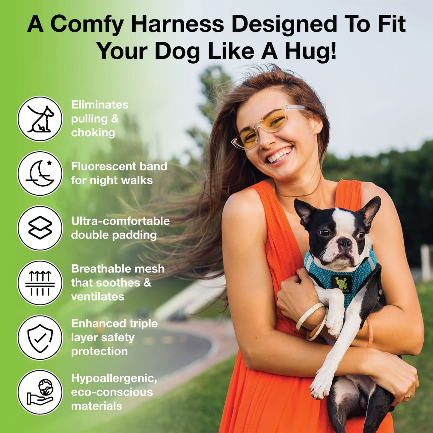 EcoBark Step in Dog Harness Soft Mesh Dog Vest Harnesses for Harness