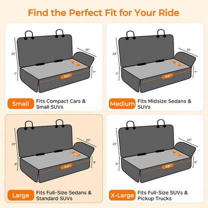 URPOWER Dog Car Seat Cover for Back Seat, Waterproof Car Seat