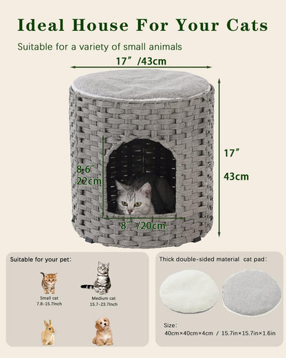 SETVSON Cat House for Indoor Cat, Large Double Cat Houses Cat Bed