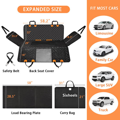 Sixheels Dog Back Seat Cover Hard Bottom Truck Back Seats Seat