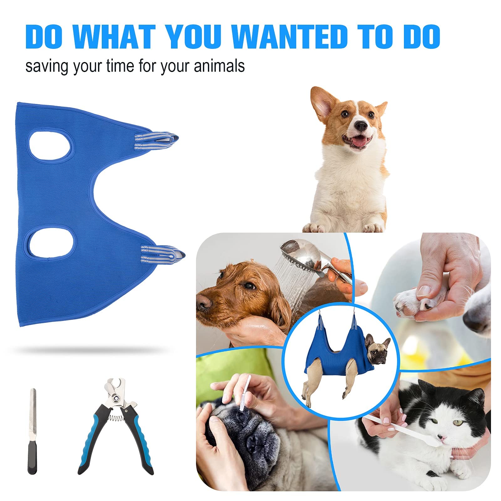 Kkiimatt Dog Grooming Hammock Harness for Extra Small Dog, XS Grooming