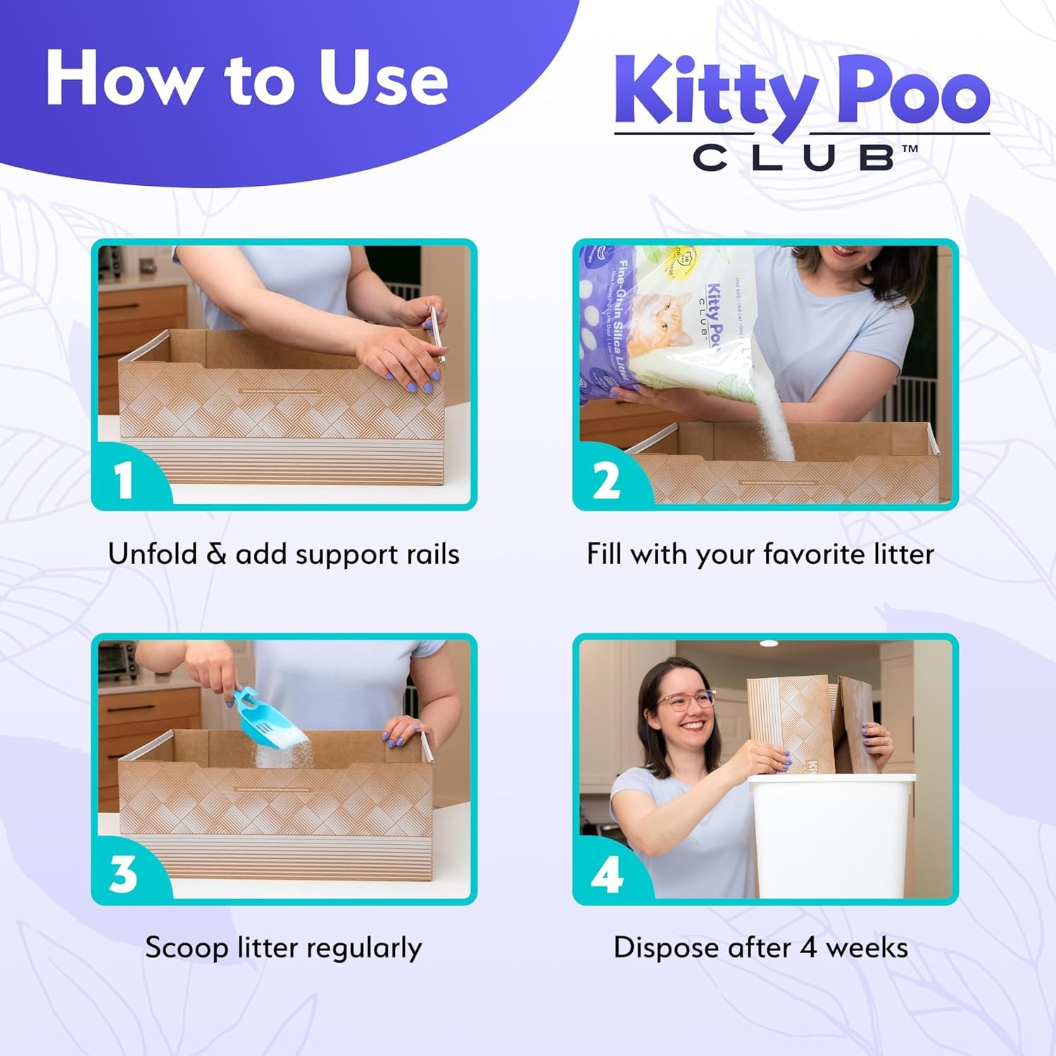 Leakproof Disposable 2-Pack Cat Litter Box Only Made in The USA Box