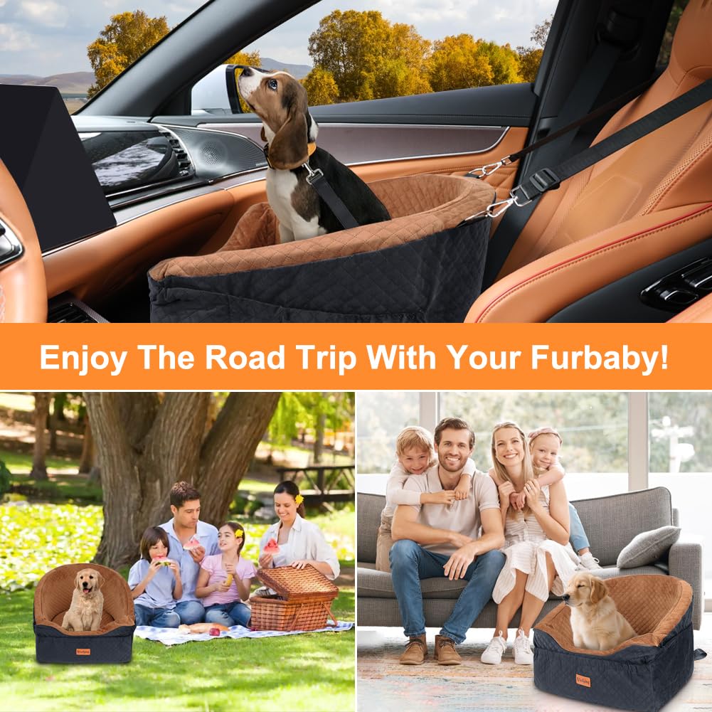 Vivifying Dog Car Seat for Small Medium Dogs, Detachable Washable Seat