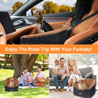 Vivifying Dog Car Seat for Small Medium Dogs, Detachable Washable Seat