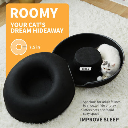 Peekaboo Cat Tunnel for Large Cats up to Features A Jingle Ball Bed