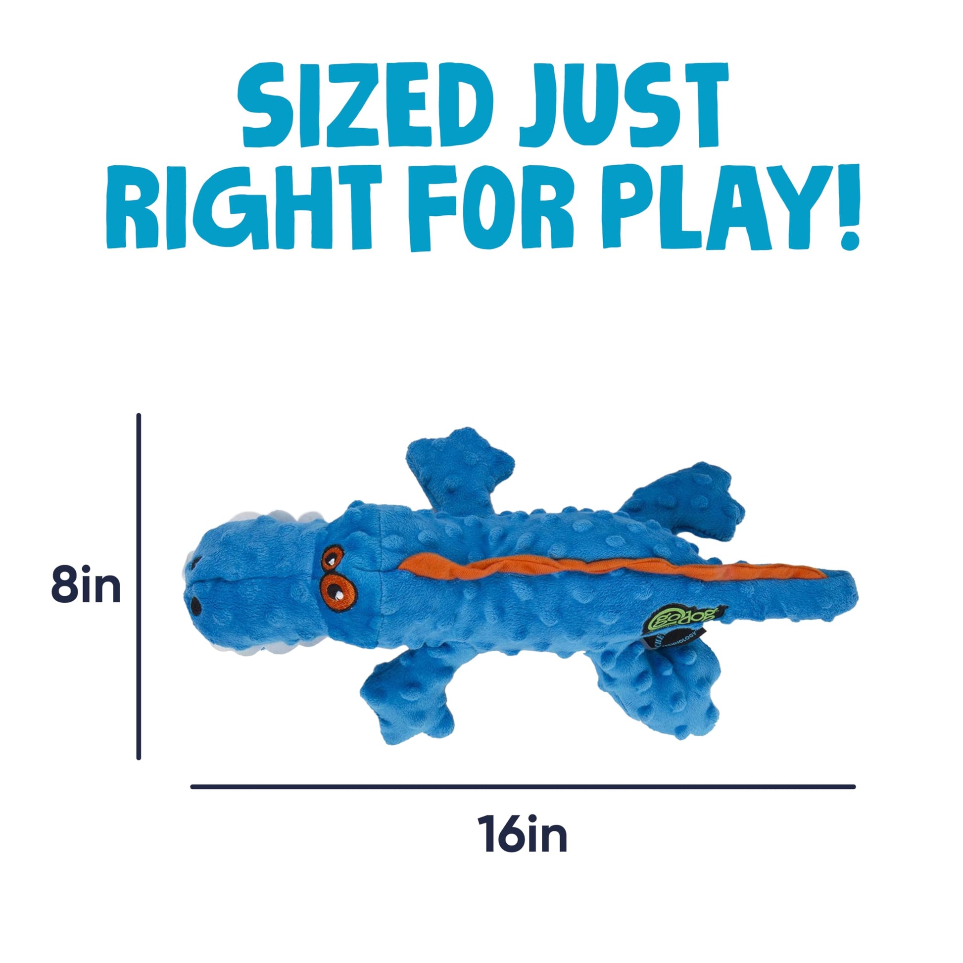 goDog Gators Squeaky Plush Dog Toy with Chew Guard Technology, Plush
