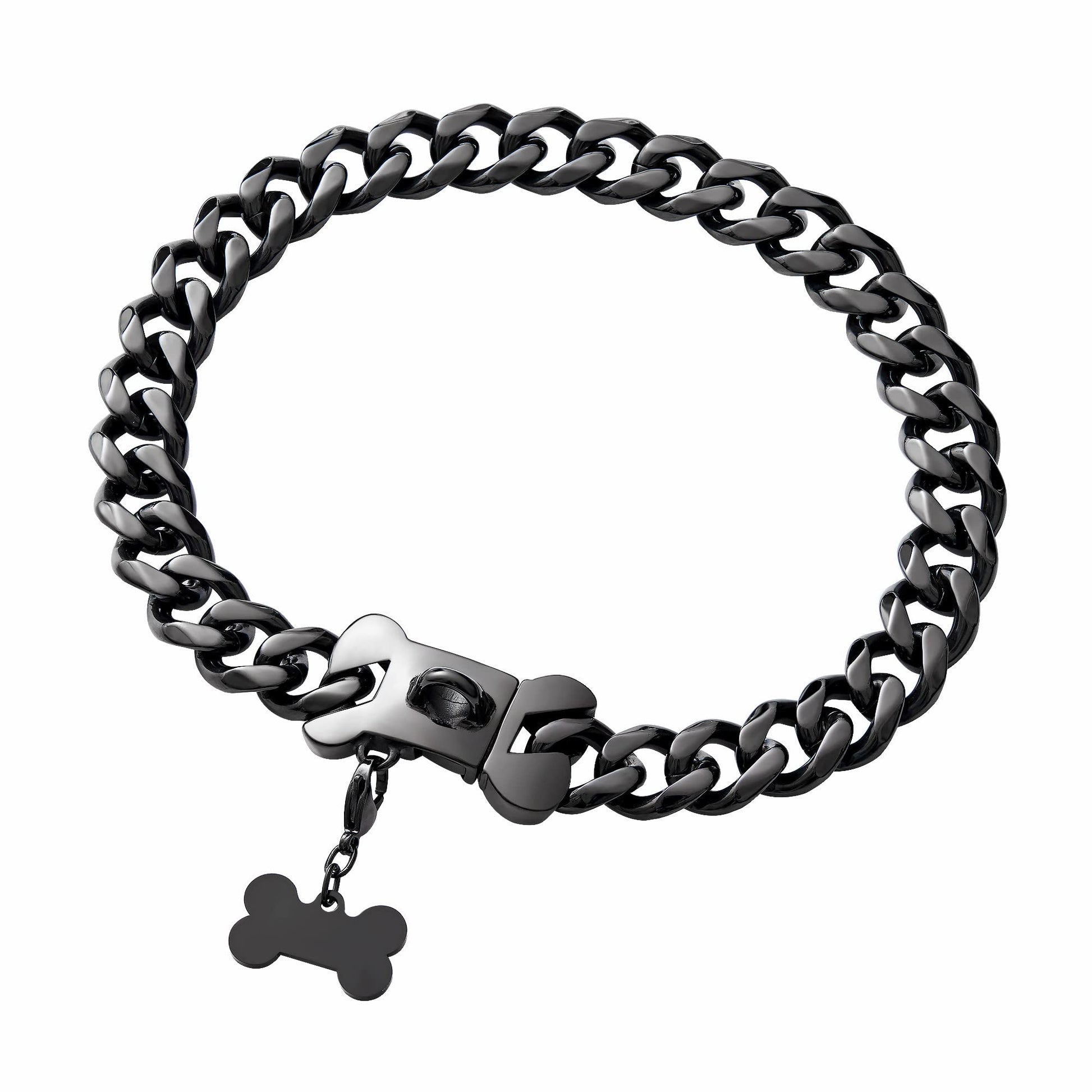 Cuban Link Heavy Duty Dog Collar, Wide Stainless Steel Luxury Collar