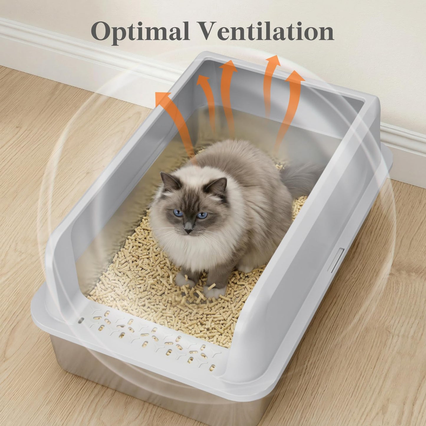 Lifewit Stainless Steel Litter Box for Kitty, Metal Cat Litter Tray