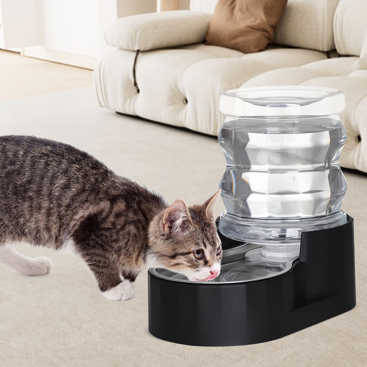 RIZZARI Dog Food Water Dispenser: Large Stainless Steel Feeder