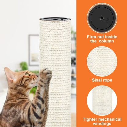 PETUOL 4 PCS M8 Cat Scratching Post Replacement, Sisal Pole Cat Tree