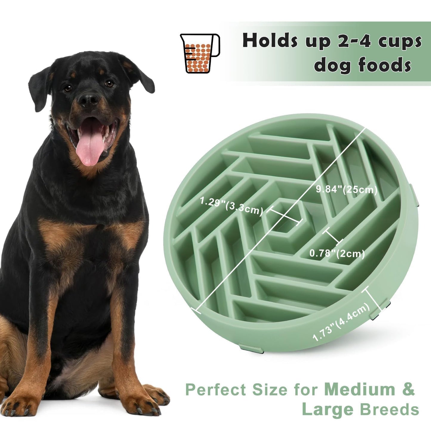 TOBYTO Slow Feeder Dog Bowls Large Medium Breed,Anti-Choking Puzzle