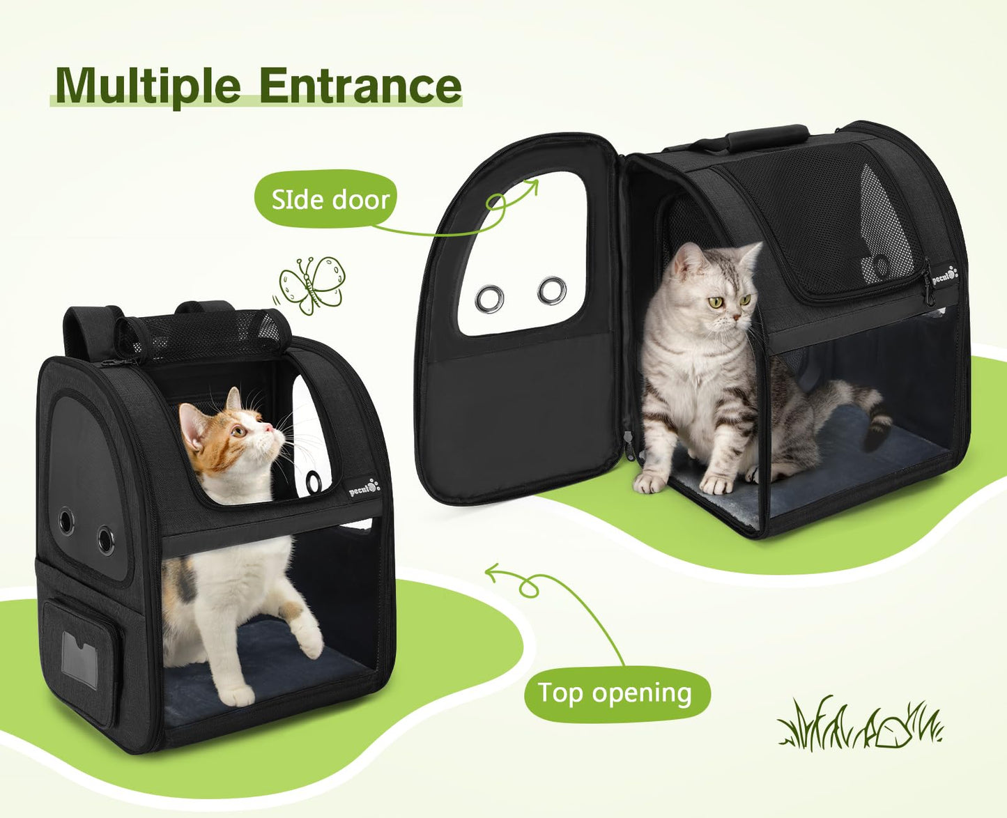 Pecute Pet Carrier Backpack, Dog Carrier Backpack, Expandable Bag