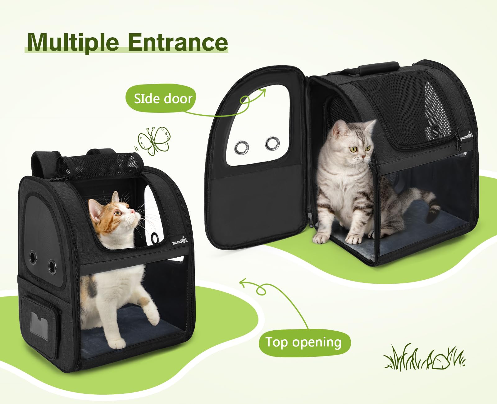Pecute Pet Carrier Backpack, Dog Carrier Backpack, Expandable Bag