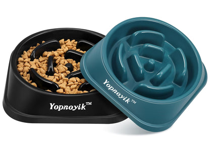 2 Pack Slow Feeder Dog Bowls for Healthy Eating, Non-Slip Feeder